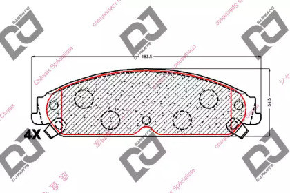 Комплект тормозных колодок DJ PARTS BP1918